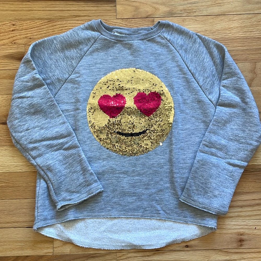 Zara Girls Flip Emoji Sweatshirt - size 7